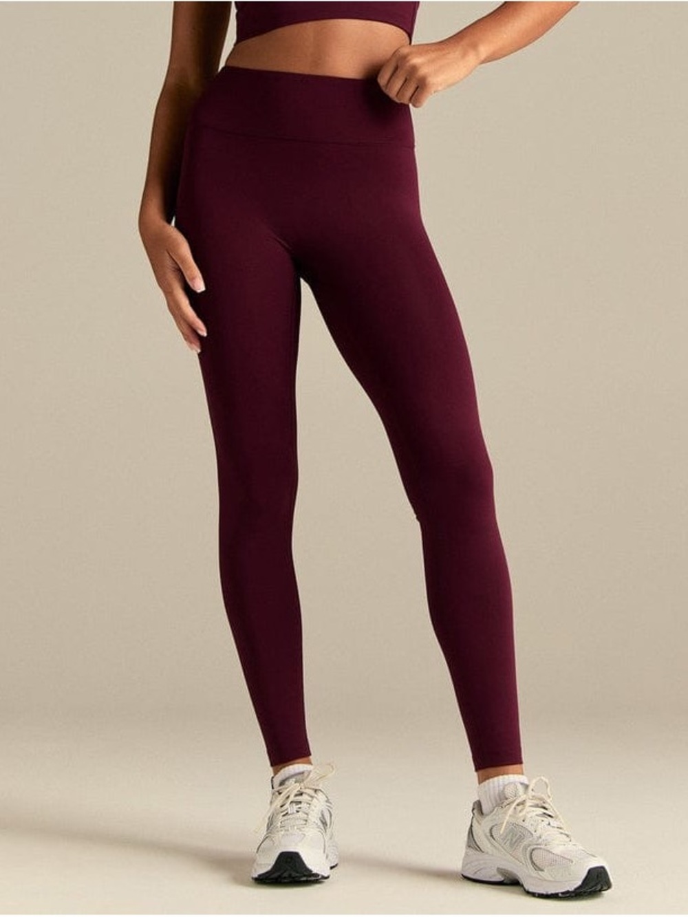 ALL ACCESS Burgundy High-Waist Leggings
